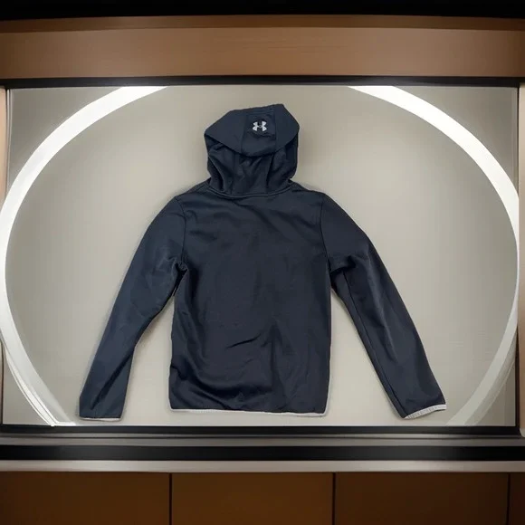 Under Armour Boys Black Hoodie Logo Hooded Pullover Top Pocket Youth Large. - Picture 6 of 8